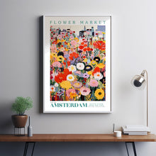 Amsterdam Flower Market Poster, Amsterdam Travel Art, Botanical Wall Art, Holland Travel Art, Floral Illustration, Nursery Kids Wall Art