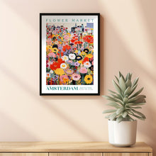 Amsterdam Flower Market Poster, Amsterdam Travel Art, Botanical Wall Art, Holland Travel Art, Floral Illustration, Nursery Kids Wall Art