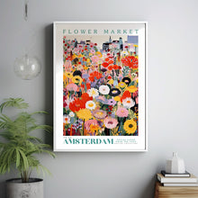 Amsterdam Flower Market Poster, Amsterdam Travel Art, Botanical Wall Art, Holland Travel Art, Floral Illustration, Nursery Kids Wall Art