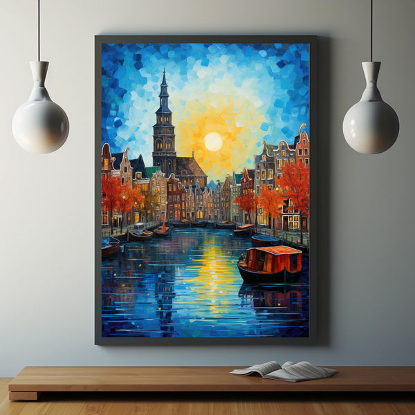 Amsterdam Vibrant Colors Poster - Captivating Travel Wall Art for Amsterdam Enthusiasts