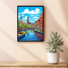 Amsterdam in Pop Art Style Poster - Modern Flat Design | Unique Gift Idea