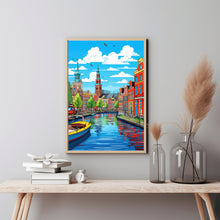 Amsterdam in Pop Art Style Poster - Modern Flat Design | Unique Gift Idea