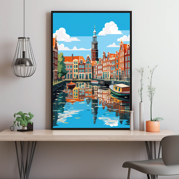 Amsterdam Bridge Travel Poster - Captivating Netherlands Wall Art | Perfect for Anniversary Gifts