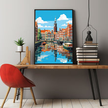 Amsterdam Bridge Travel Poster - Captivating Netherlands Wall Art | Perfect for Anniversary Gifts