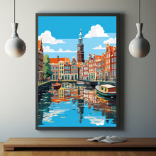 Amsterdam Bridge Travel Poster - Captivating Netherlands Wall Art | Perfect for Anniversary Gifts