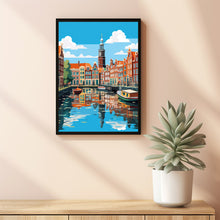 Amsterdam Bridge Travel Poster - Captivating Netherlands Wall Art | Perfect for Anniversary Gifts