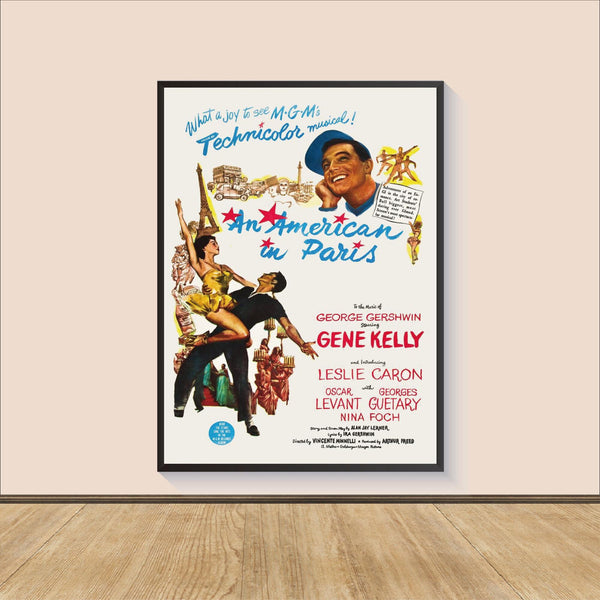 An American in Paris (1951) Movie Poster Print, Canvas Wall Art, Room Decor, Personalized gift, Gifts for HimHer, Wall Art Print 1569139273