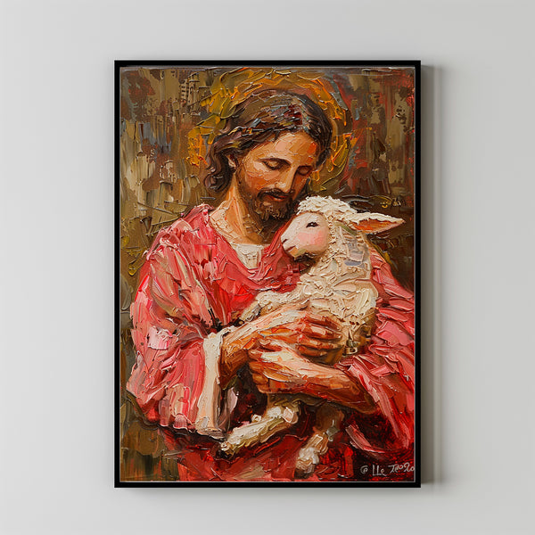 Jesus Holding Lamb Art  Wall Art  Home Decor