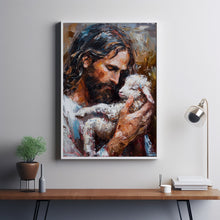 Jesus Holding Lamb Art  Wall Art  Home Decor 1