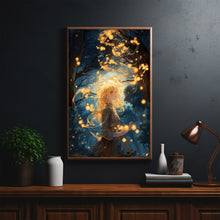 Mystical Girl in the Night Sky - Dark Forest Poster