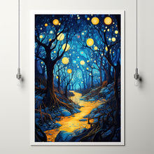 Spiritual Forest, Rivers, and Lantern - Dark Forest Poster