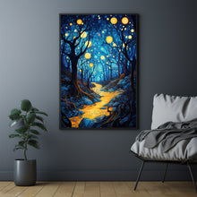 Spiritual Forest, Rivers, and Lantern - Dark Forest Poster