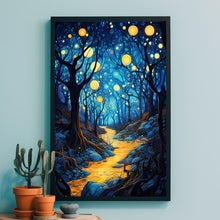 Spiritual Forest, Rivers, and Lantern - Dark Forest Poster