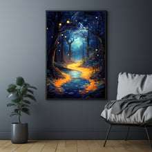 Spiritual Forest, Rivers, and Lantern - Dark Forest Poster