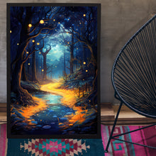 Spiritual Forest, Rivers, and Lantern - Dark Forest Poster