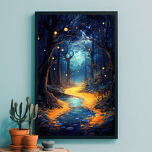 Spiritual Forest, Rivers, and Lantern - Dark Forest Poster