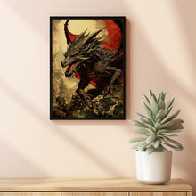 Dragon Wall Art - Red Dragon Poster - Dragon Art for Spiritual Office Decor - Housewarming Gift