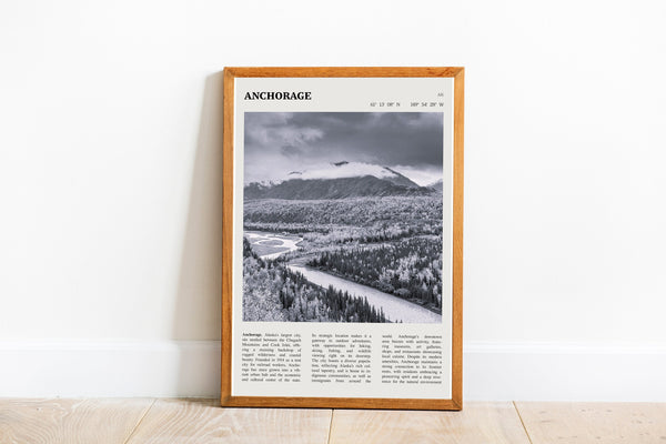 Anchorage Alaska Wall Art Poster Poster  Black White Anchorage Alaska Poster  Poster  Art Gift 1699643415