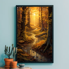 Fall Forest Landscape Art Print | River Landscape Autumn Colors | Fantasy Painting | Perfect To Gift Fantasy Lovers