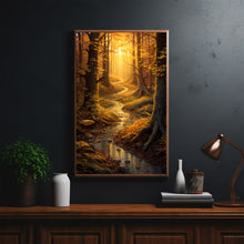 Fall Forest Landscape Art Print | River Landscape Autumn Colors | Fantasy Painting | Perfect To Gift Fantasy Lovers