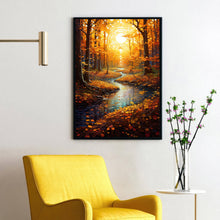 Fall Forest Landscape Art Print | River Landscape Autumn Colors | Fantasy Painting | Perfect To Gift Fantasy Lovers