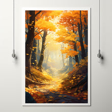 Autumn Forest Trail Art Canvas - Realistic Landscape Painting - Fall Home Wall Decor - Perfect To Gift Landscape Lovers