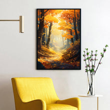 Autumn Forest Trail Art Canvas - Realistic Landscape Painting - Fall Home Wall Decor - Perfect To Gift Landscape Lovers