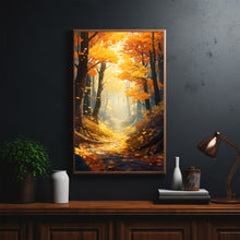 Autumn Forest Trail Art Canvas - Realistic Landscape Painting - Fall Home Wall Decor - Perfect To Gift Landscape Lovers