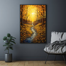 Autumn Forest Trail Art Print - Vibrant Fall Landscape Painting - Rustic Home Wall Decor - Ideal Gift for Nature and Landscape Lovers