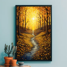 Autumn Forest Trail Art Print - Vibrant Fall Landscape Painting - Rustic Home Wall Decor - Ideal Gift for Nature and Landscape Lovers