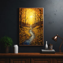 Autumn Forest Trail Art Print - Vibrant Fall Landscape Painting - Rustic Home Wall Decor - Ideal Gift for Nature and Landscape Lovers