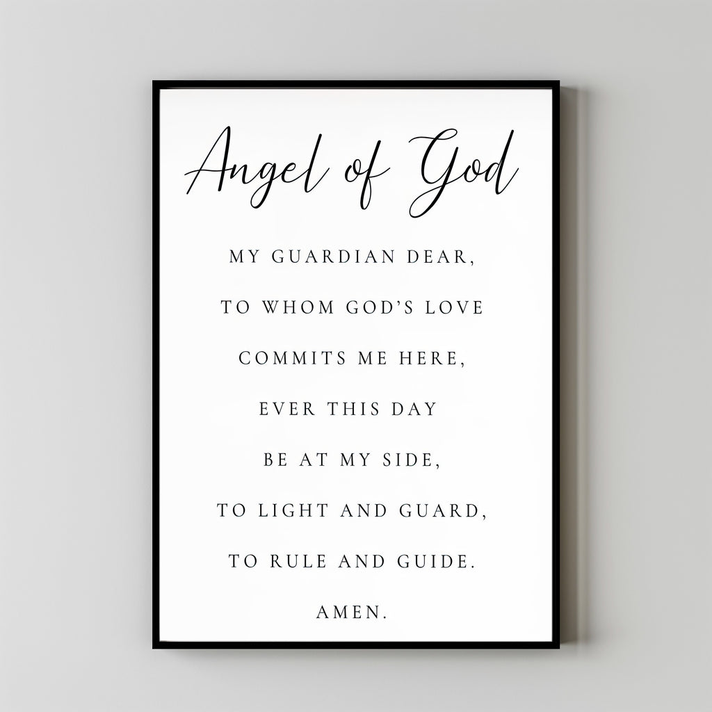Angel of God My Guardian Dear Prayer Wall Art Print, Guardian Angel Pr – mythicwall angel-of-god-my-guardian-dear-prayer-wall-art-print-guardian-angel-pr-mythicwall