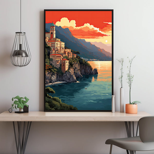 Costiera Amalfitana Poster - Captivating Travel Poster | Ideal Gift for Lovers of Italy's Amalfi Coast