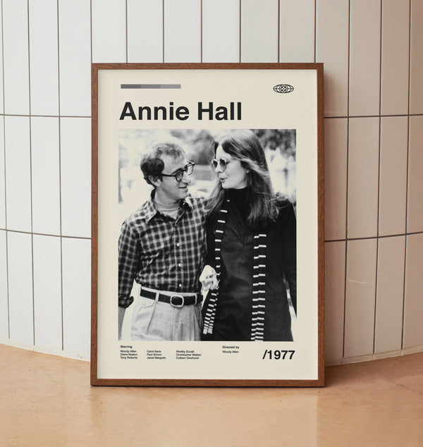 Annie Hall Vintage Movie Poster - Woody Allen Diane Keaton - Minimalist Midcentury Wall Art Print 1603321083