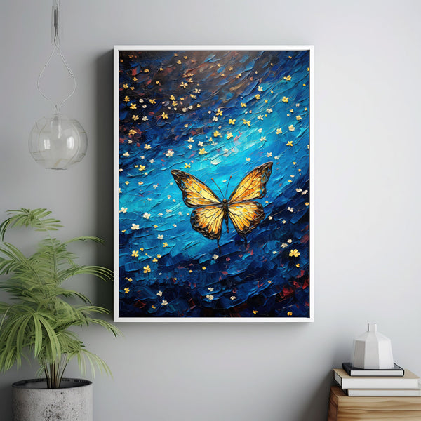 Van Gogh Print - Butterfly Poster - Butterfly Painting, Butterflies and Poppies