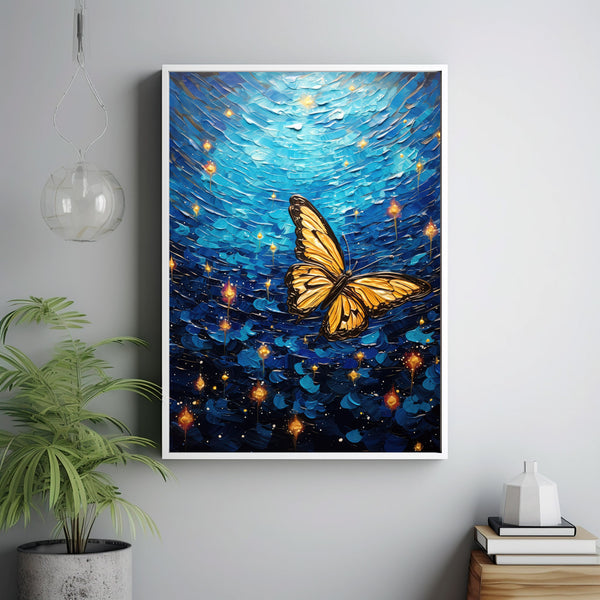 Van Gogh Print - Butterfly Poster - Butterfly Painting, Butterflies and Poppies