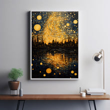 Starry Night Van Gogh Poster - Gift Idea - Art Wall - Starry Night Metallic Poster