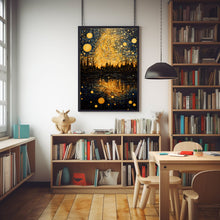 Starry Night Van Gogh Poster - Gift Idea - Art Wall - Starry Night Metallic Poster