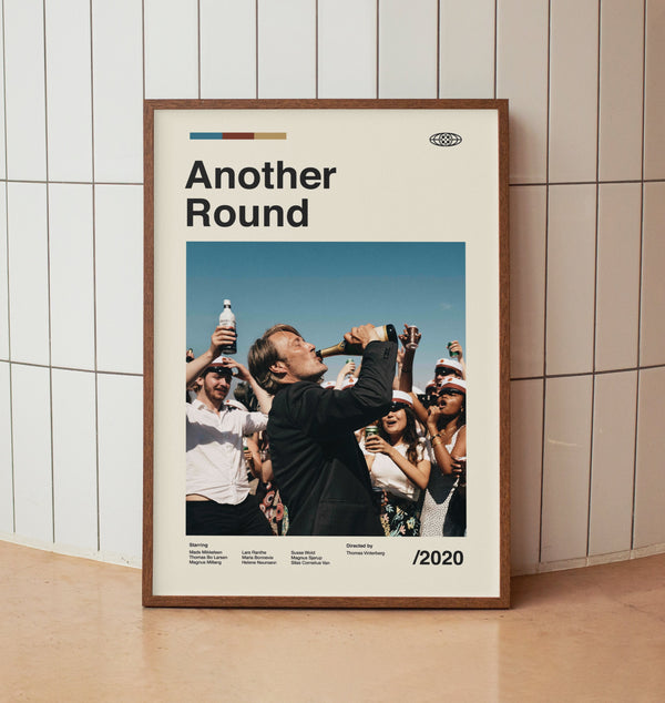 Another Round (Druk) Wall Art Print - Mads Mikkelsen Film Poster - Midcentury Art 1435723724