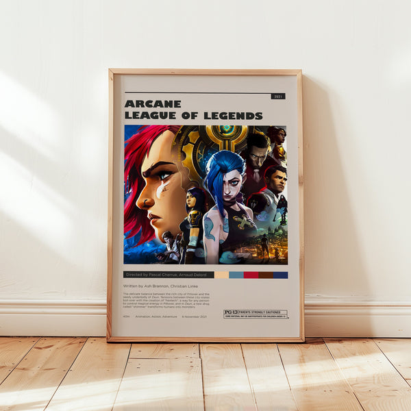 Arcane Poster, Caitlyn Wall Art, Minimalist Wall Decor, Mid Century Design, High Quality Print, Gift for Jinx Fans 1752502393