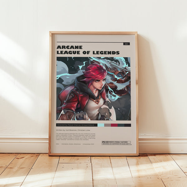 Arcane Poster, Vi Wall Art, Minimalist Wall Decor, Mid Century Design, Netflix Series Print, Gift for Fans 1752500355