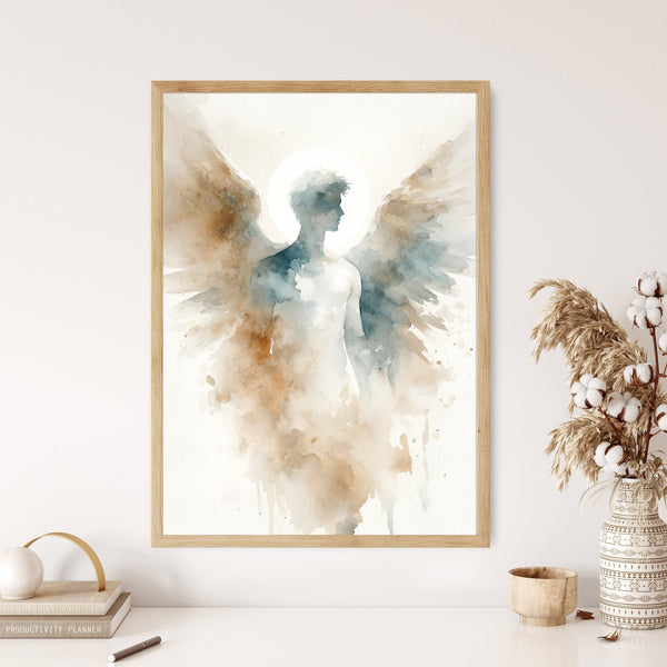 Archangel Michael Canvas Wall Art Poster Modern Bible Scene Art Catholic Gift Watercolor Boho Christian Print Living Room Home Easter Print 1671365785
