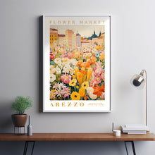 Arezzo Flower Market Poster, Italy Travel Art, Yellow Peony, Roses, Floral Poster, Floral Illustration, Flower Art Print, Tuscany Wall Art