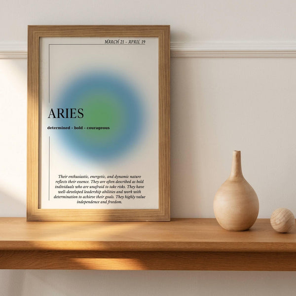 Aries Wall Art  Zodiac Print  Astrology Poster  Spiritual Wall Art  Zodiac Art   High Quality 1553927996