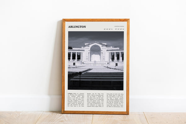 Arlington Texas Wall Art Poster Poster Arlington Texas  Black White Poster  Poster  Art Gift 1680116952
