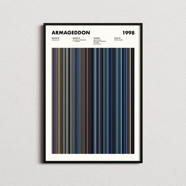 Armageddon Movie Barcode Print, Armageddon Print, Armageddon Poster, Armageddon Wall Art, Armageddon Art Print, Armageddon Frames Print 1617449938
