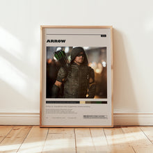 Arrow Poster, Oliver Queen Wall Art, Minimalist Wall Decor, Framed Options, Superhero Print, Gift for Series Fan 1747840865