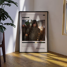 Arrow Poster, Oliver Queen Wall Art, Minimalist Wall Decor, Framed Options, Superhero Print, Gift for Series Fan 1747840865