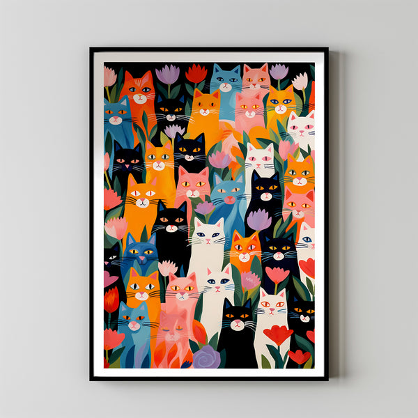 Art for pet lovers, Cat wall art, Cozy cat decor, Cute animal poster, Funny cat poster, Minimalist Cat Illustration, Gifts for Cat Lovers