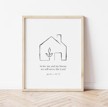 As For Me and My House We Will Serve the Lord, Joshua 2415 Bible Verse Wall Art Print, Modern Christian Poster, Scripture Wall Art 1590332972